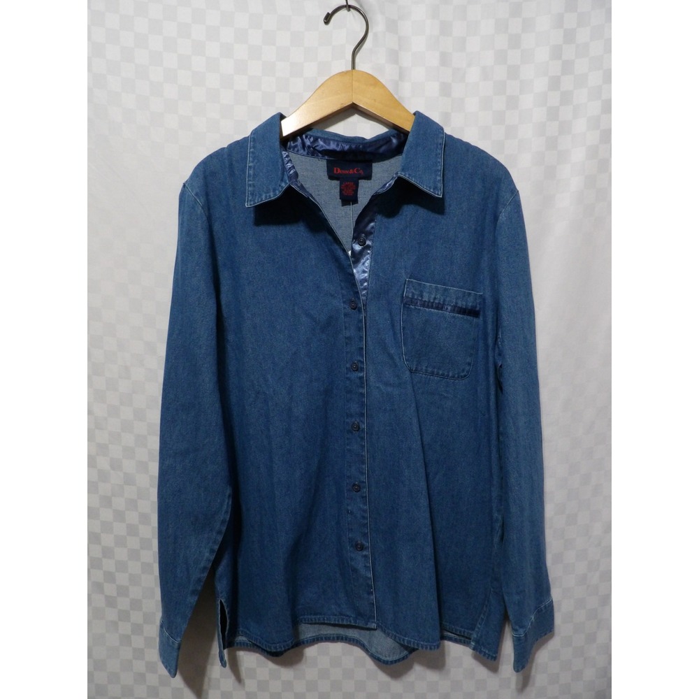 DENIM&CO. Denim Button Up | L